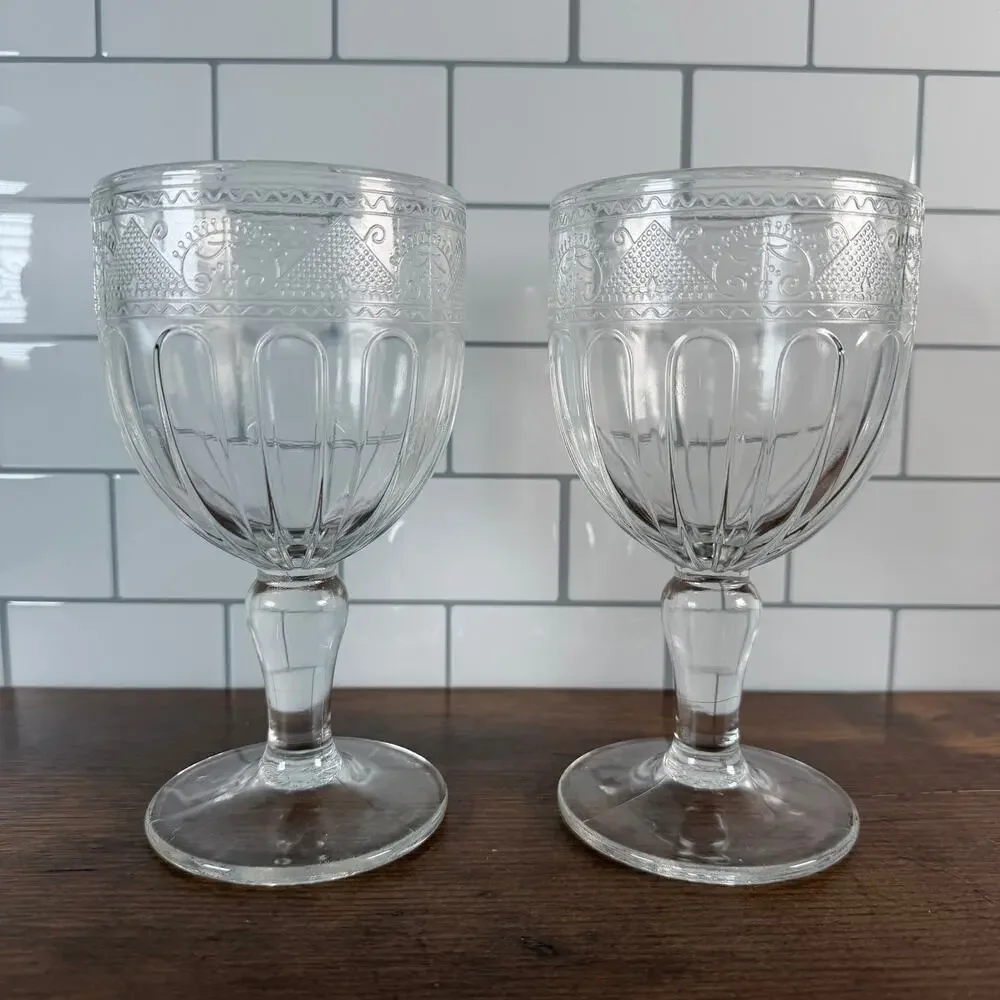 Vintage Ralph Lauren Emma Crystal Water Goblets Set of 2